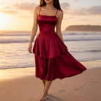 Alessira | Elegant Satin High-Low Dress