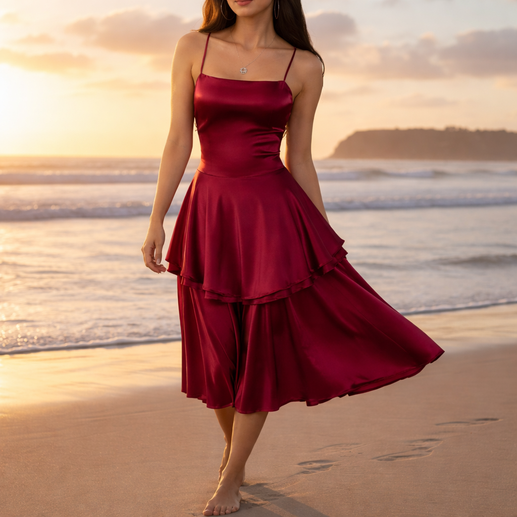 Alessira | Elegant Satin High-Low Dress