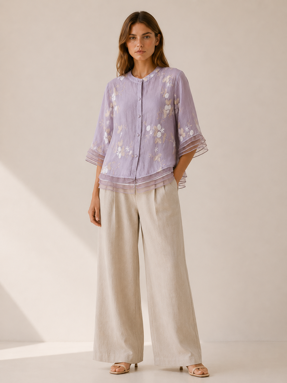 Amelie | Soft Embroidered Floral Blouse
