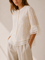 Amelie | Soft Embroidered Floral Blouse