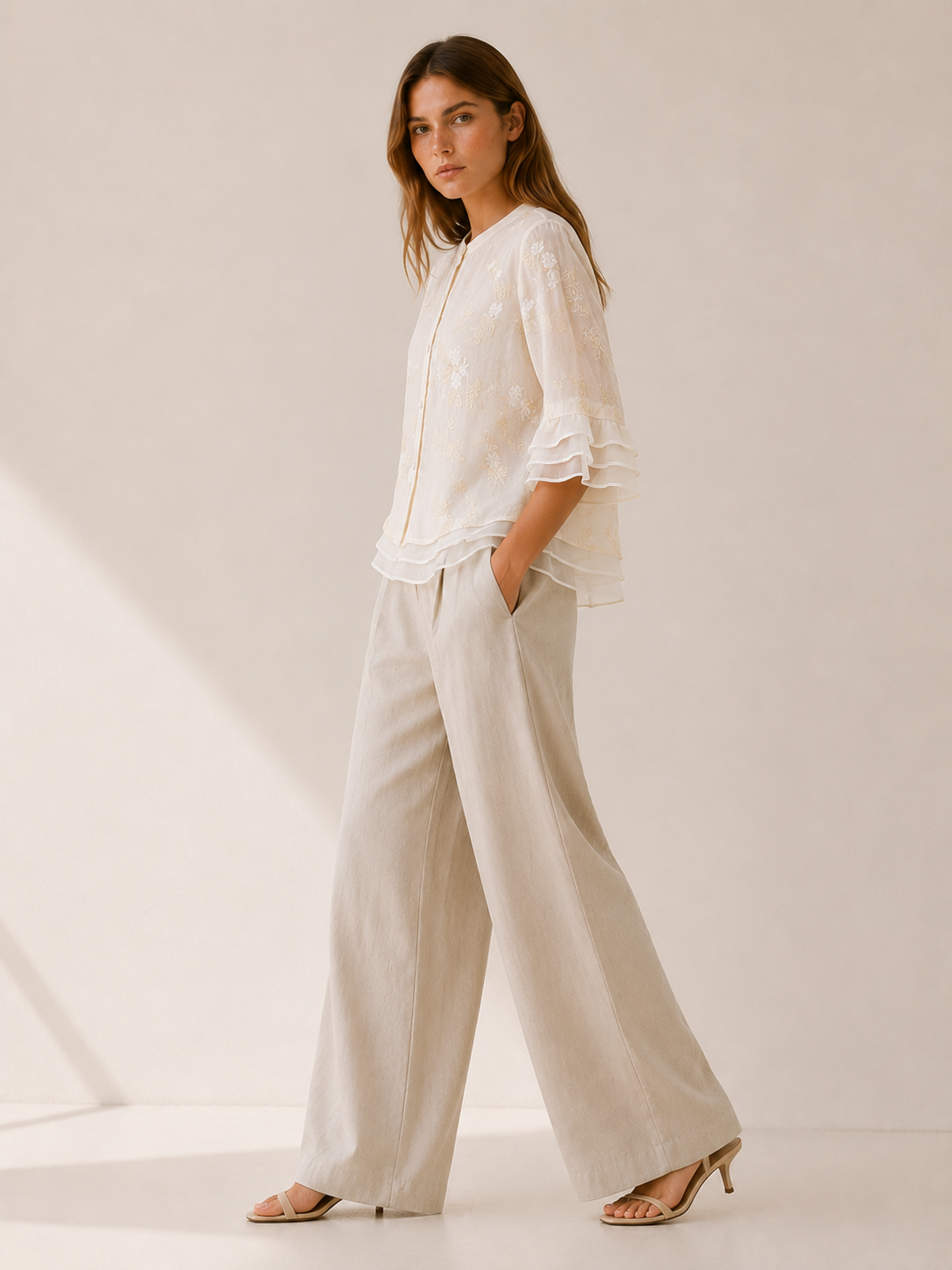 Amelie | Soft Embroidered Floral Blouse