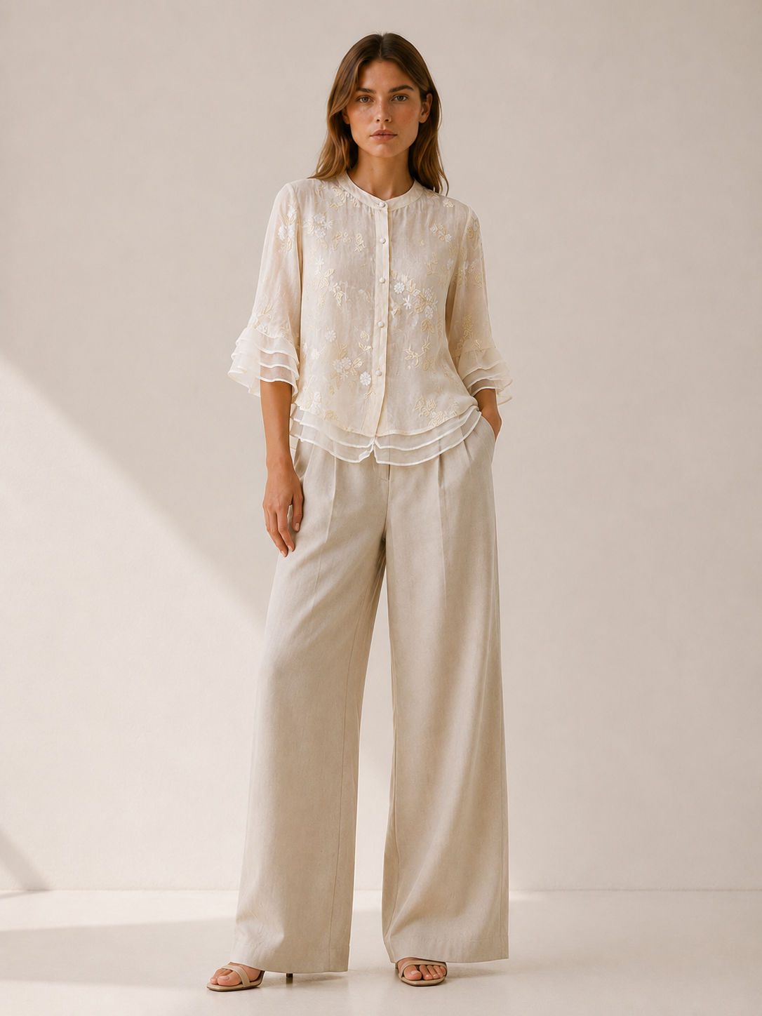 Amelie | Soft Embroidered Floral Blouse