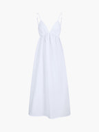 Coastal Cowgirl Cotton Dress – Open Back, V-Neck