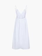 Coastal Cowgirl Cotton Dress – Open Back, V-Neck