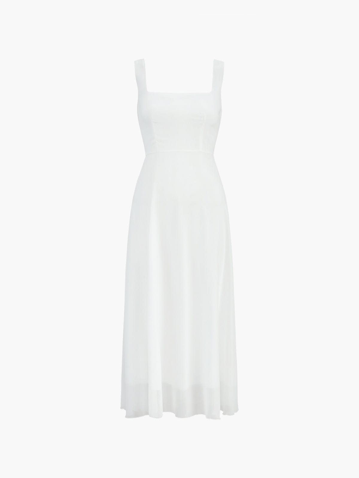 Marie A-Line Midi Dress – Square Neck, Fitted