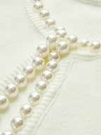 Women's Pearl Trim Ripped Hem Cardigan