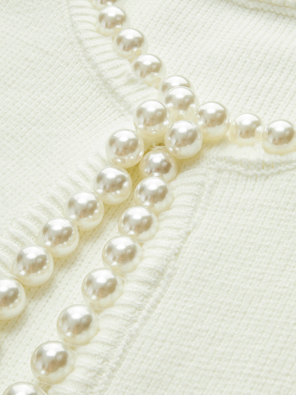 Women's Pearl Trim Ripped Hem Cardigan