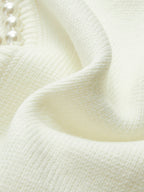 Women's Pearl Trim Ripped Hem Cardigan