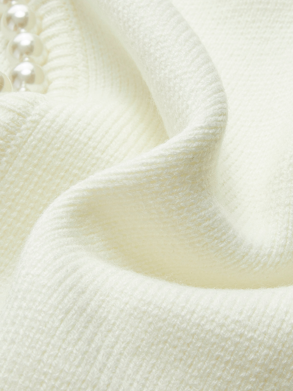 Women's Pearl Trim Ripped Hem Cardigan
