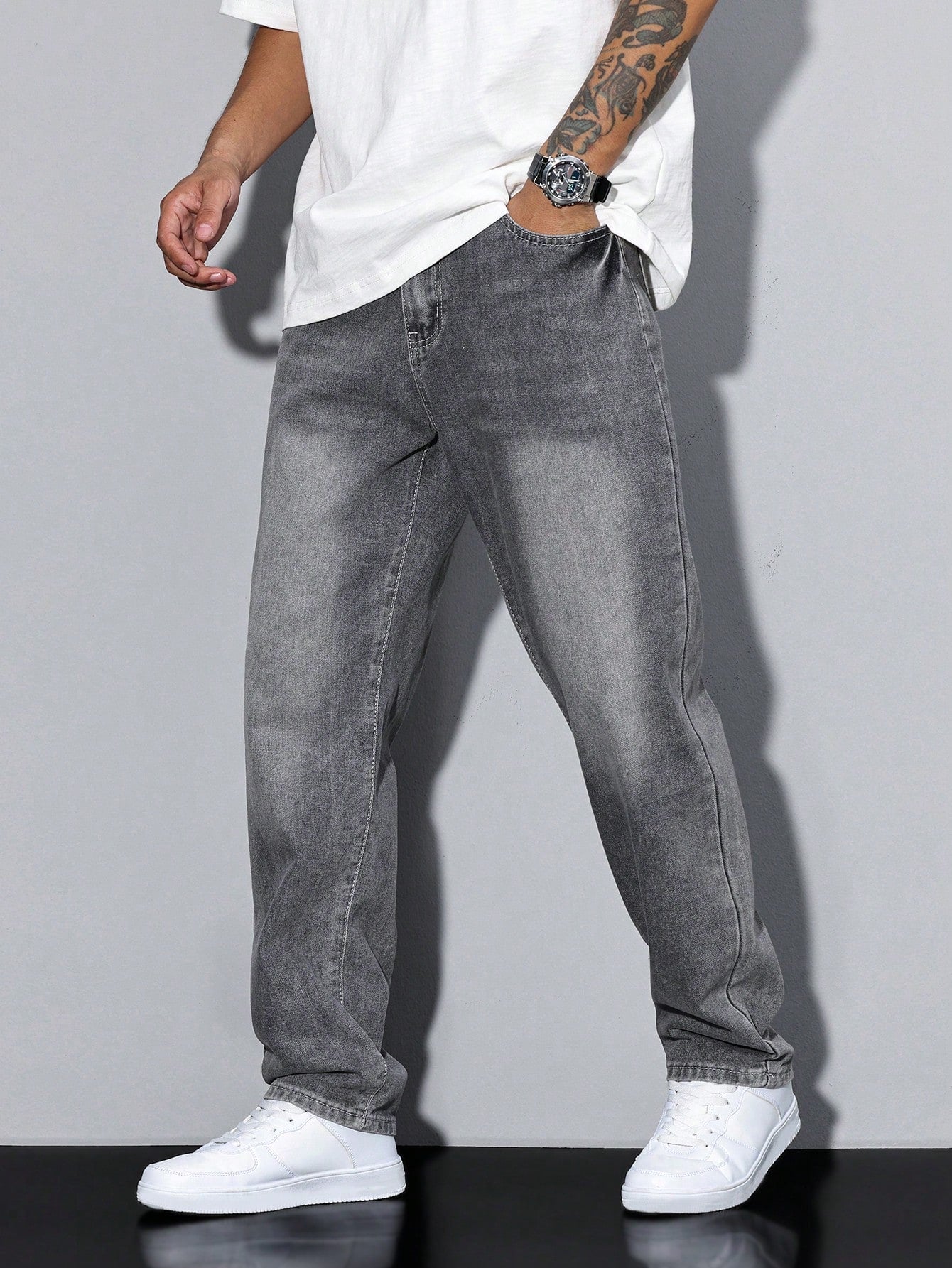Men's Baggy Fit Streetwear Jeans
