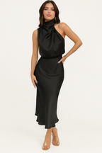 Elegant Benthe Satin Midi Dress