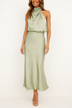 Elegant Benthe Satin Midi Dress