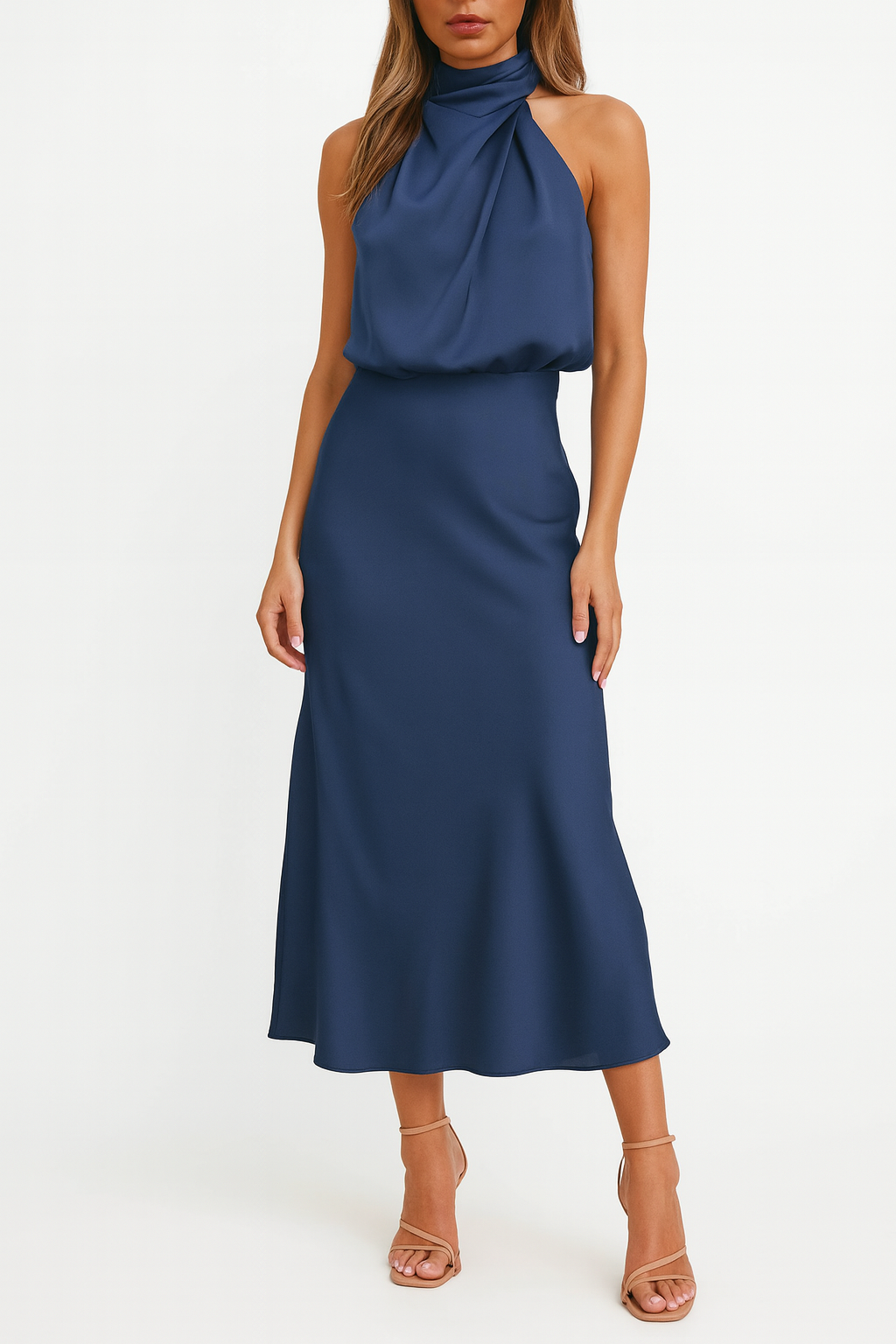 Elegant Benthe Satin Midi Dress