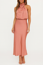 Elegant Benthe Satin Midi Dress