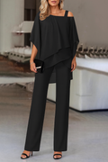 Women's Off-Shoulder Satin Two-Piece Set