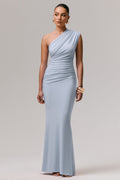 Mardi Asymmetric Maxi Dress – Stretch Jersey, Ruched