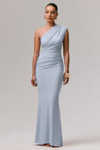 Mardi Asymmetric Maxi Dress – Stretch Jersey, Ruched