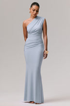 Mardi Asymmetric Maxi Dress – Stretch Jersey, Ruched