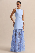 Verena Boat-Neck Lace Maxi Dress