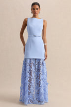 Verena Boat-Neck Lace Maxi Dress