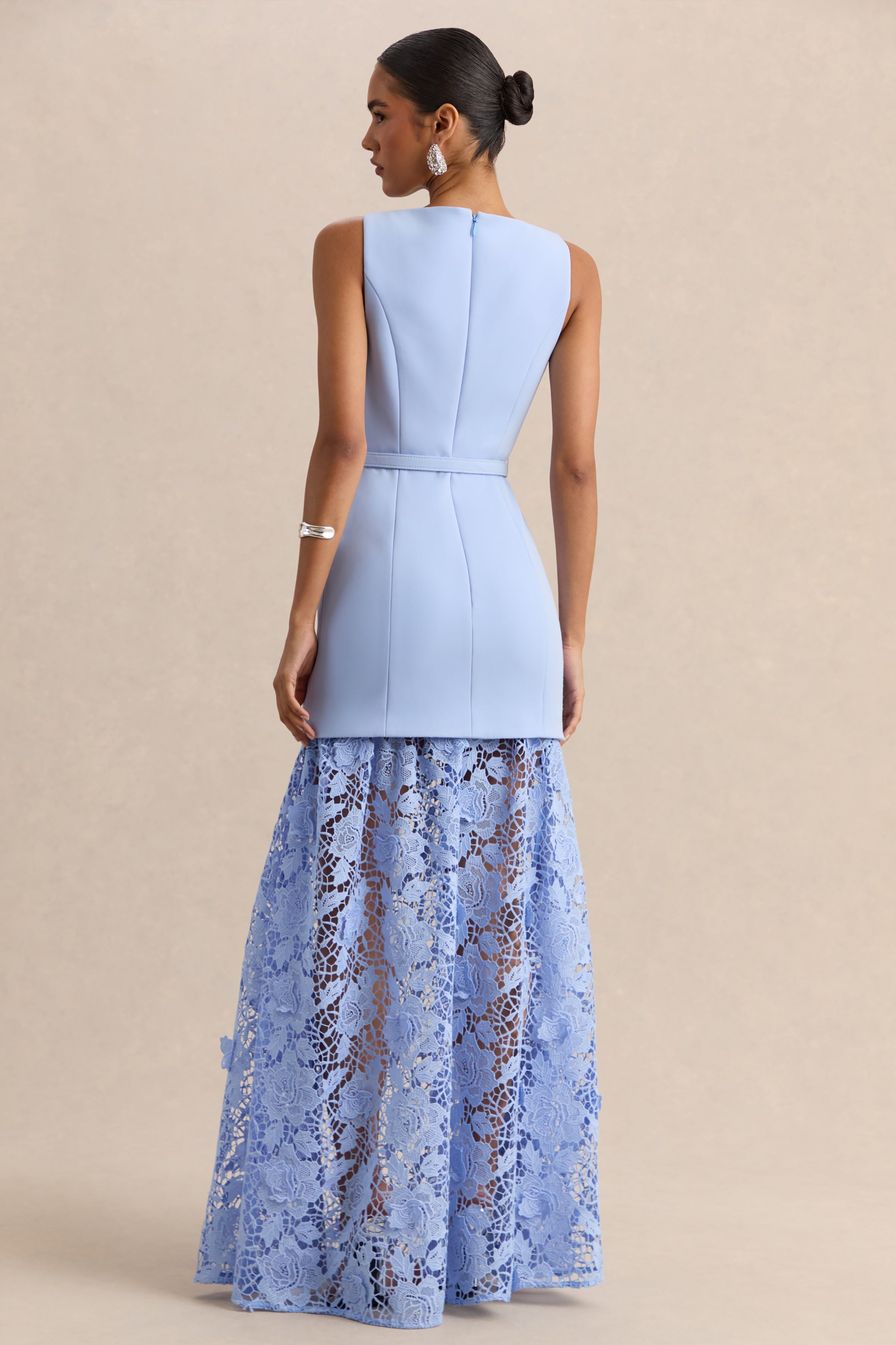 Verena Boat-Neck Lace Maxi Dress