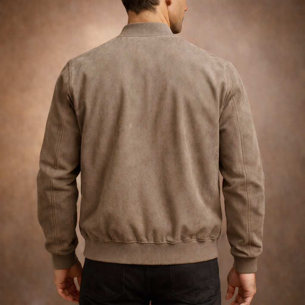 Men's Lightweight Suede Bomber Jacket