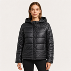 Women's Oversized Hooded Puffer Jacket – Zip Front