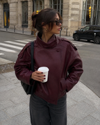 Women's Oversized Faux Leather Jacket – High Collar