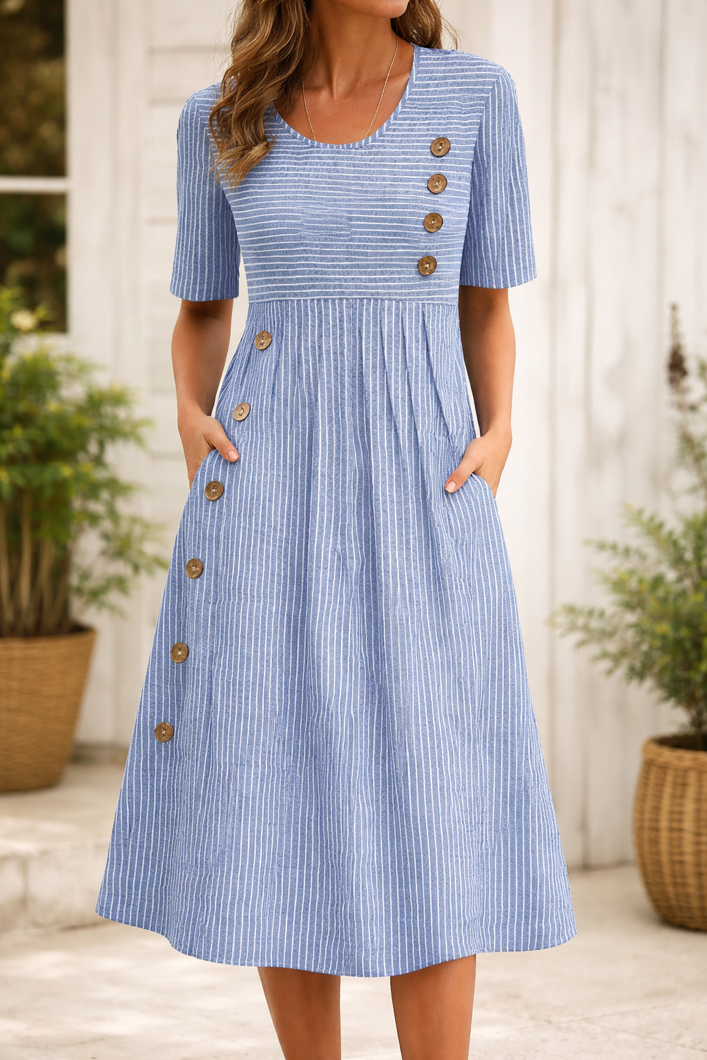 Vittoria | Timeless striped midi dress