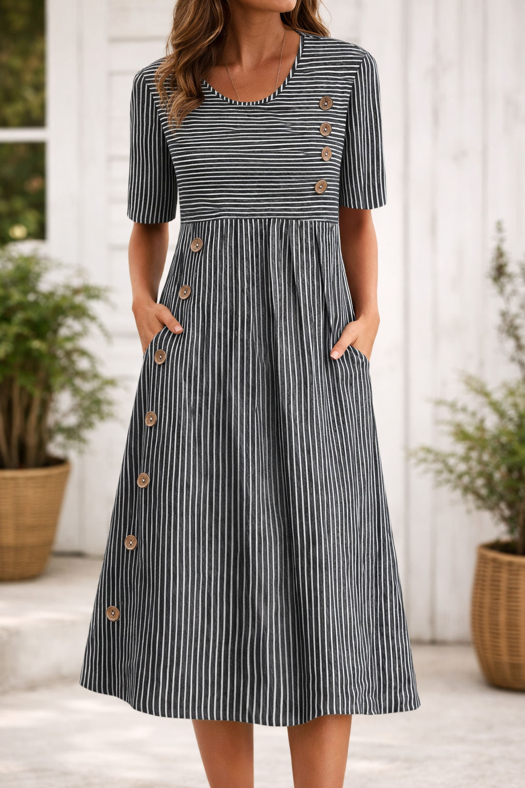 Vittoria | Timeless striped midi dress