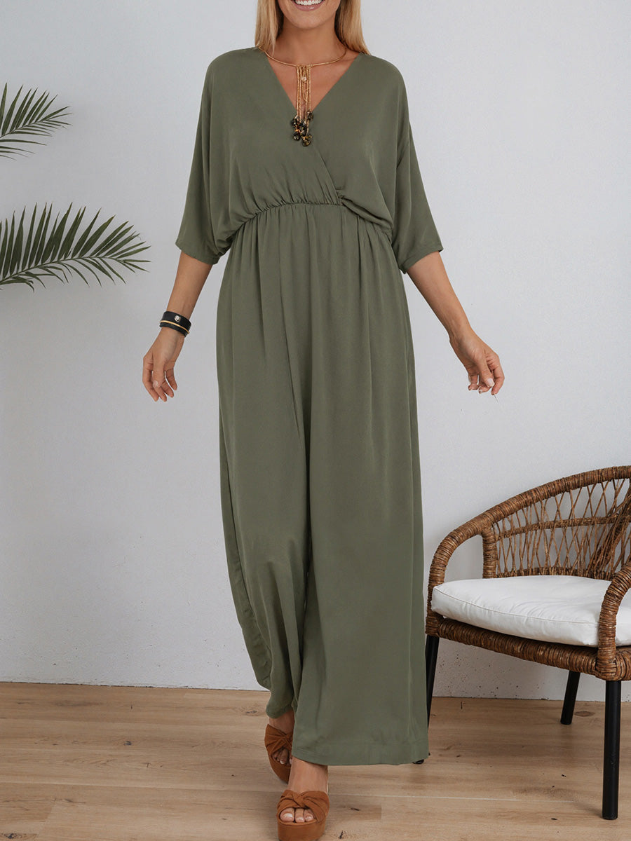 v neck high waist dress Chic Split V-Neck High-Waist Dress – Belgraviagrace