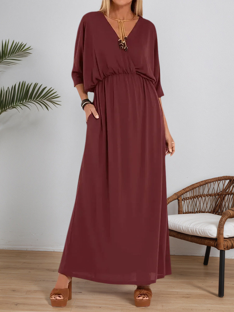 high waist dress uk Chic Split V-Neck High-Waist Dress – Belgraviagrace