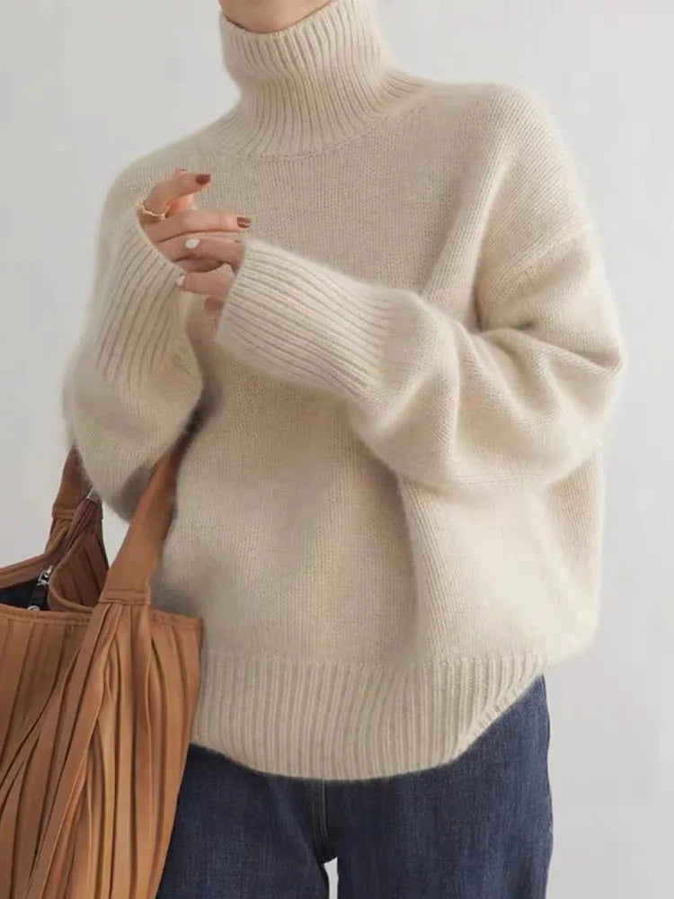 Poppy Women's High Collar Knitted Jumper