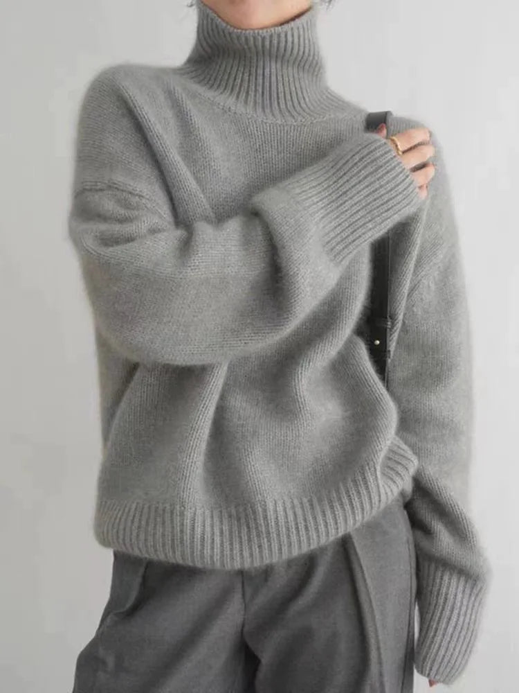 Poppy Women's High Collar Knitted Jumper