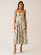Mila Corset Sweetheart Midi Dress