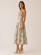 Mila Corset Sweetheart Midi Dress