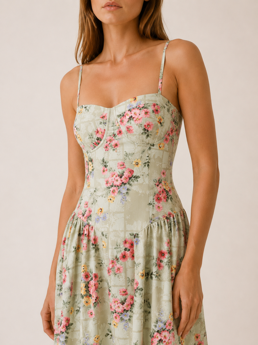 Mila Corset Sweetheart Midi Dress