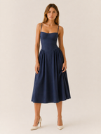 Mila Corset Sweetheart Midi Dress