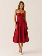 Mila Corset Sweetheart Midi Dress