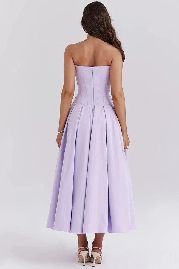 Laarni Off Shoulder Corset Midi Dress