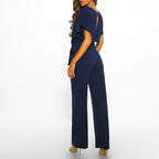 Olivia | Belted Short Sleeve Jumpsuit