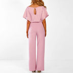 Olivia | Belted Short Sleeve Jumpsuit