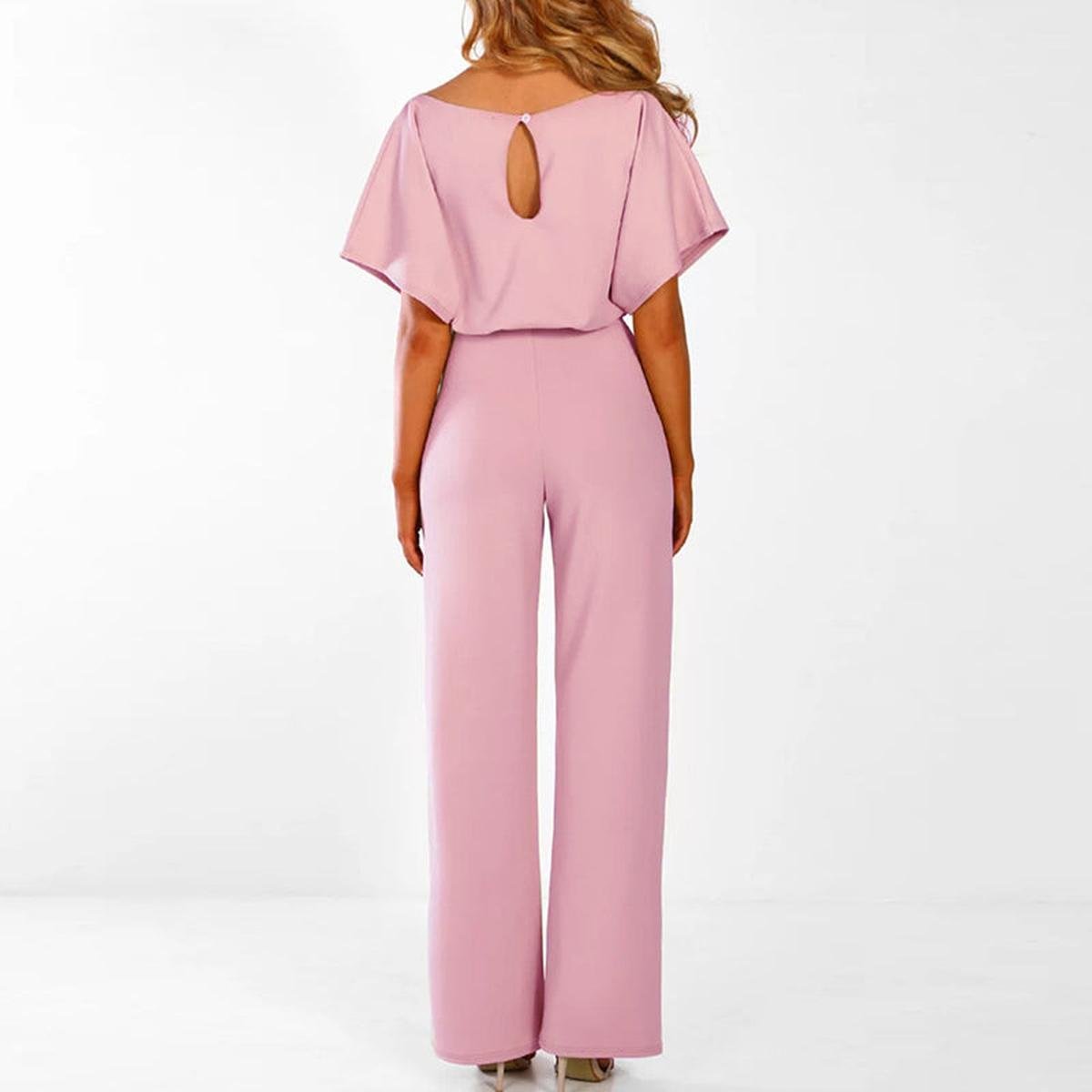 Olivia | Belted Short Sleeve Jumpsuit