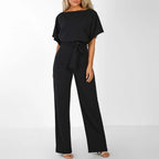 Olivia | Belted Short Sleeve Jumpsuit