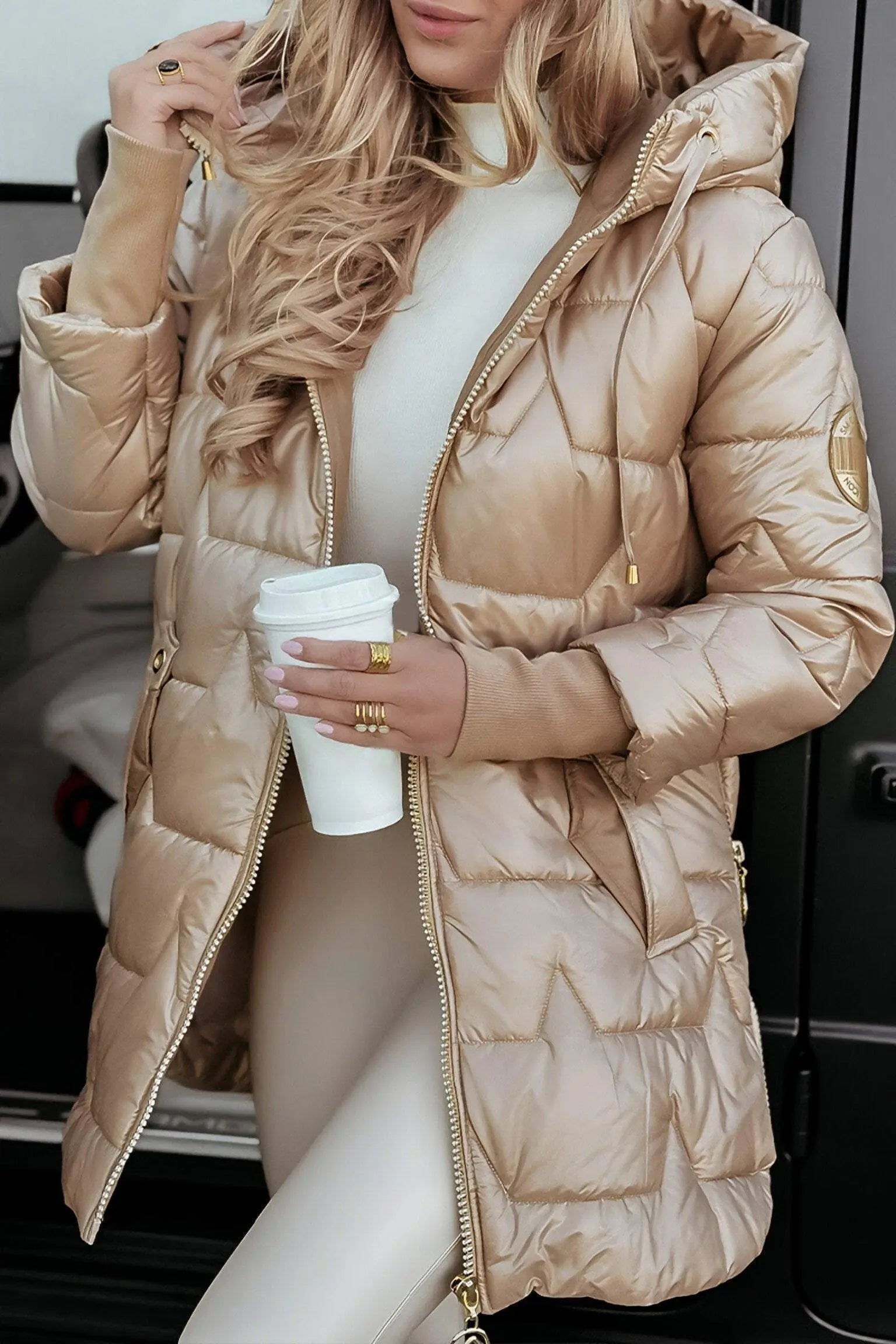 Women's Cozy Hooded Quilted Puffer Jacket