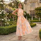 Esther | Halterneck Watercolour Print Dress