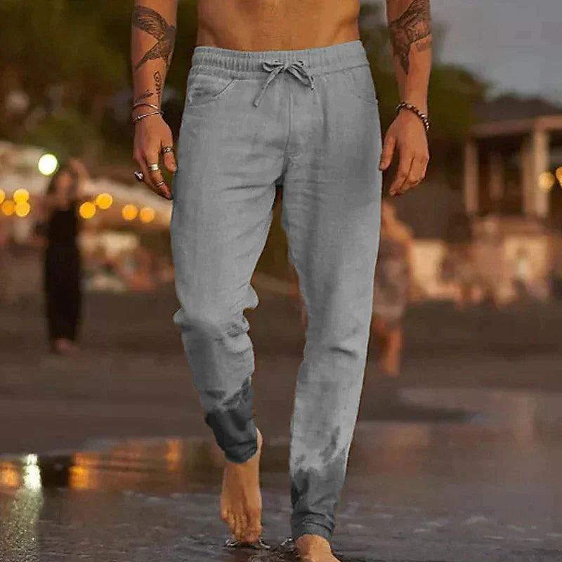 Men's Linen Straight Leg Trousers