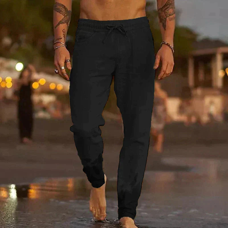Men's Linen Straight Leg Trousers