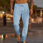 Men's Linen Straight Leg Trousers