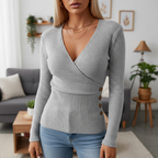 Rosie | Chic Ribbed Wrap Side Button Jumper